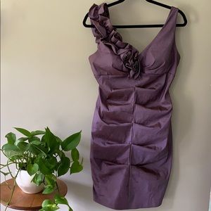 Sexy Cocktail dress 10P purple taffeta spandex EUC